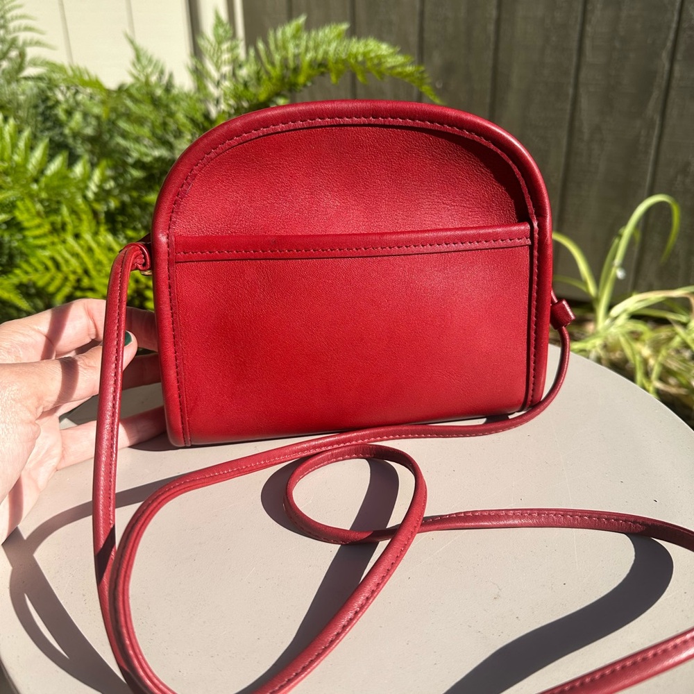 Coach Red Leather Dome Crossbody Bag